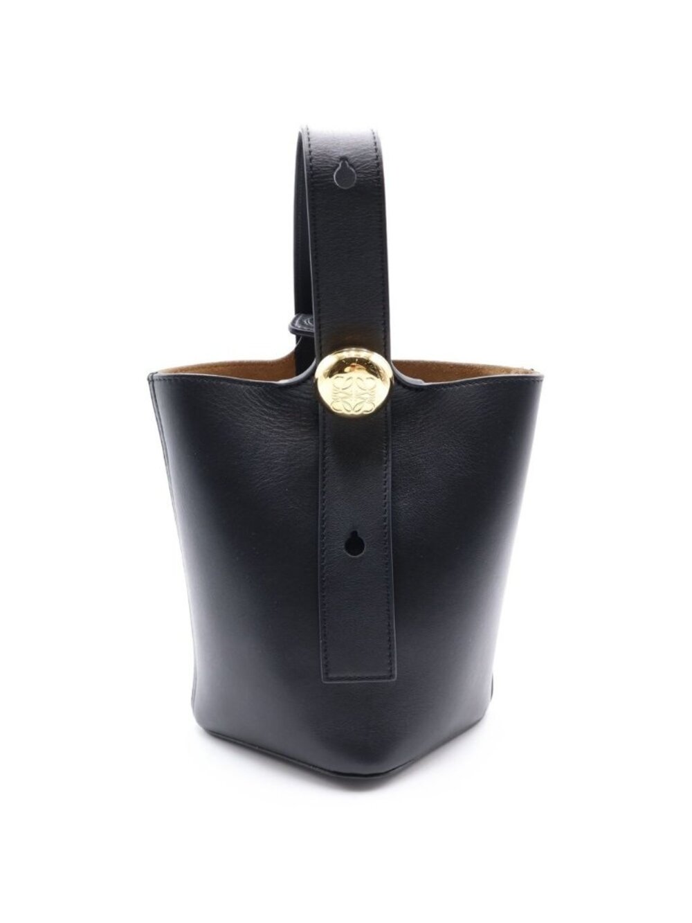 Loewe Pebble Bucket Bag Mini Leather Gold 2-Way Black